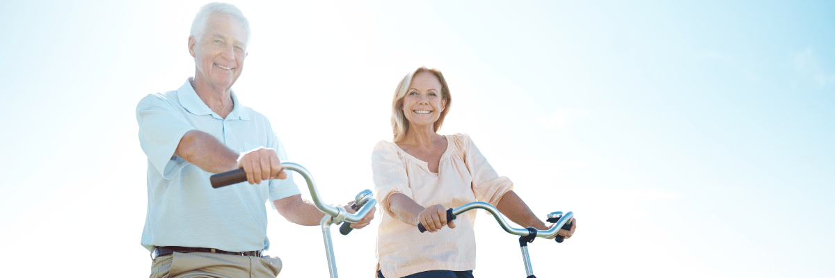 Seniors on bikes